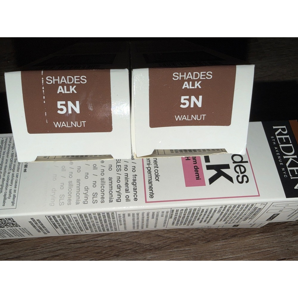 Redken Shades EQ ALK 5N Walnut Brown Demi Permanent Hair Color‎ Lot of 2